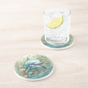 Dessous De Verre En Grès Imaginaire dauphin 1