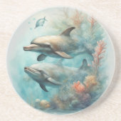 Dessous De Verre En Grès Imaginaire dauphin 6 (Devant)