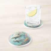 Dessous De Verre En Grès Imaginaire dauphin 6 (Côté)