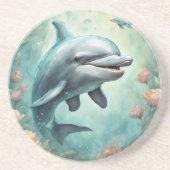 Dessous De Verre En Grès Imaginaire dauphin 8 (Devant)
