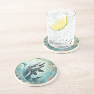 Dessous De Verre En Grès Imaginaire dauphin 8