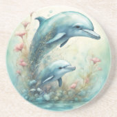 Dessous De Verre En Grès Imaginaire dauphin 9 (Devant)