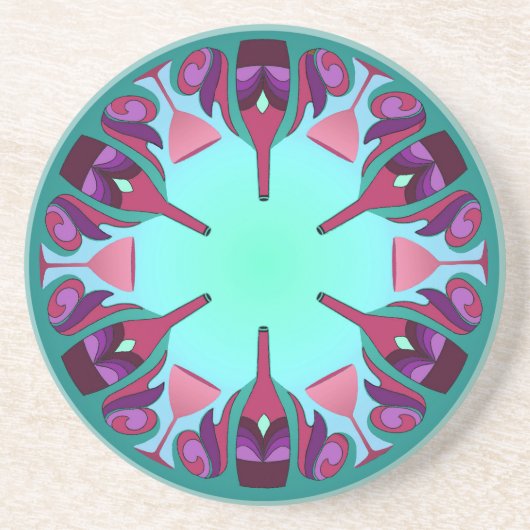 Dessous De Verre En Grès Imaginaire de vin (Devant)