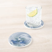 Dessous De Verre En Grès Imaginaire dynamique tons bleus Abstraits Art frac (Côté)