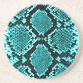 Dessous De Verre En Grès Impression Animale Peau de Serpent à Sonnette Diam (Devant)