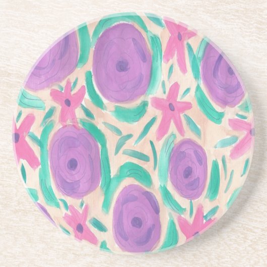 Dessous De Verre En Grès Impression Beachy Boho (Devant)