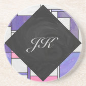 Dessous De Verre En Grès Impression blanc rose rose clair (Devant)