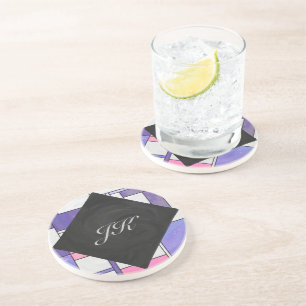 Dessous De Verre En Grès Impression blanc rose rose clair