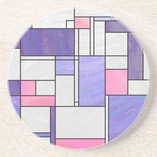 Dessous De Verre En Grès Impression blanc rose rose clair (Devant)