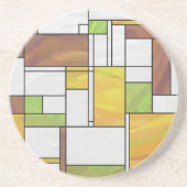 Dessous De Verre En Grès Impression Brown jaune vert (Devant)
