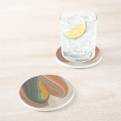Dessous De Verre En Grès Impression d'art abstrait rétro (Côté)