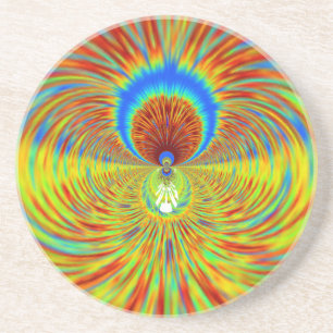 Dessous De Verre En Grès Impression d'art de kaléidoscope coloré