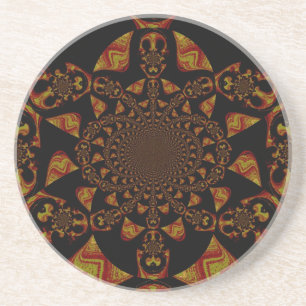 Dessous De Verre En Grès Impression d'art Kaleidoscope crâne