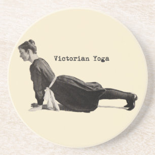 Dessous De Verre En Grès Impression de femme de yoga victorienne vintage en