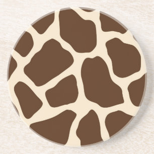 Dessous De Verre En Grès Impression de girafe Brown crème