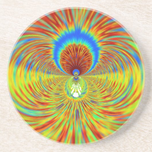 Dessous De Verre En Grès Impression de Kaleidoscope coloré (Devant)