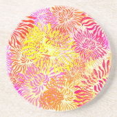 Dessous De Verre En Grès Impression Fleur couleur vive (Devant)