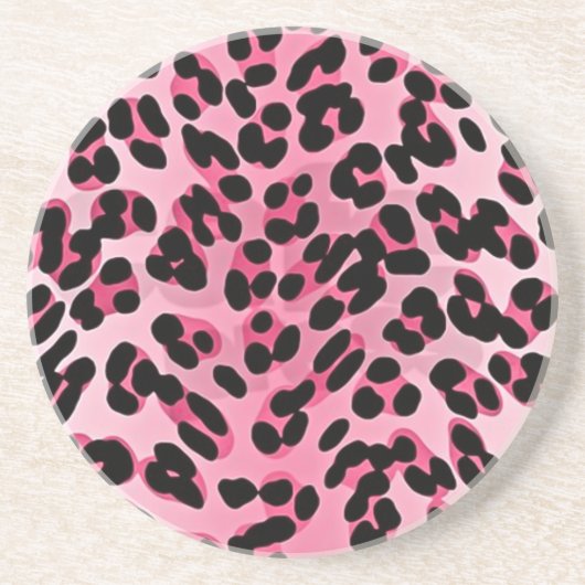 Dessous De Verre En Grès Impression guépard rose RAB Rockabilly (Devant)