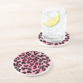 Dessous De Verre En Grès Impression guépard rose RAB Rockabilly (Côté)
