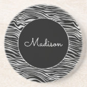 Dessous De Verre En Grès Impression noire en argent (Devant)