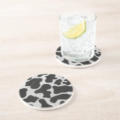 Dessous De Verre En Grès Impression noire et blanche de vache (Côté)