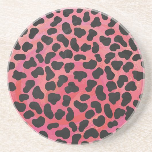 Dessous De Verre En Grès Impression noire et rouge dalmate (Devant)