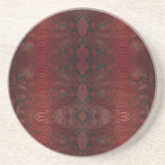 Dessous De Verre En Grès Impression Python rouge et noir (Devant)