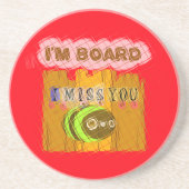 Dessous De Verre En Grès Impression Quirky Bee Art (Devant)