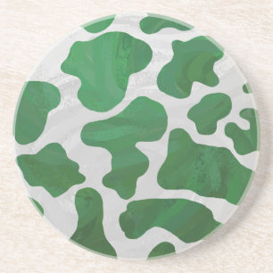 Dessous De Verre En Grès Impression verte et blanche de vache