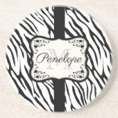 Dessous De Verre En Grès Impression Zebra (Devant)