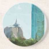 Dessous De Verre En Grès Impressionnisme Abstrait de Boston Skyline (Devant)