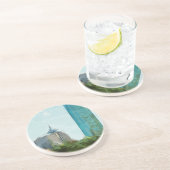 Dessous De Verre En Grès Impressionnisme Abstrait de Boston Skyline (Côté)