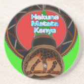 Dessous De Verre En Grès Imprimer Hakuna Matata Kenya Art (Devant)