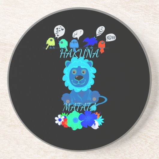 Dessous De Verre En Grès Imprimer Hakuna Matata Lion (Devant)