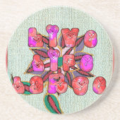 Dessous De Verre En Grès Imprimer l'art "Live Life Large" (Devant)