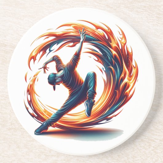 Dessous De Verre En Grès Incendie De Rue Avec Énergie Urbaine (Devant)