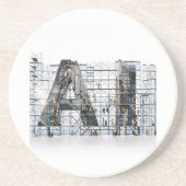 Dessous De Verre En Grès Industrial Letterform Architecture Art (Devant)