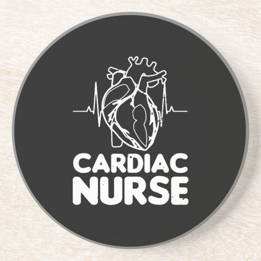 Dessous De Verre En Grès infirmière cardiaque (Devant)
