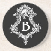 Dessous De Verre En Grès Initiale de monogramme B (Devant)