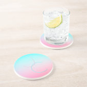 Dessous De Verre En Grès Initiales de chevauchement modernes 2 | Rose turqu (Côté)