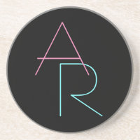 Initiales de chevauchement modernes| Noir turquois