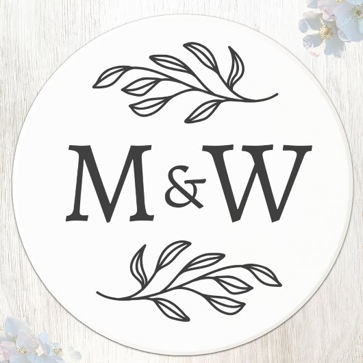 Dessous De Verre En Grès Initiales de monogramme de couple de mariage Éléga