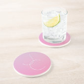 Dessous De Verre En Grès Initiales superposées 2 Modernes | Ombre Rose (Côté)