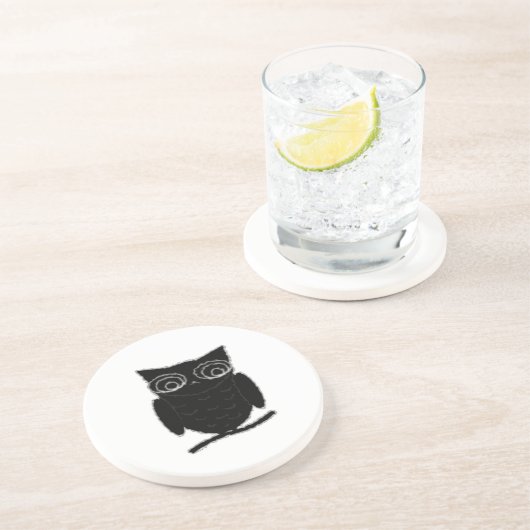 Dessous De Verre En Grès Inkblot Owl (Côté)