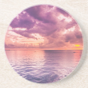 Dessous De Verre En Grès Inspiration du coucher de soleil sur l'océan