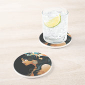 DESSOUS DE VERRE EN GRÈS INSPIRATION NATIVE #3 (Côté)