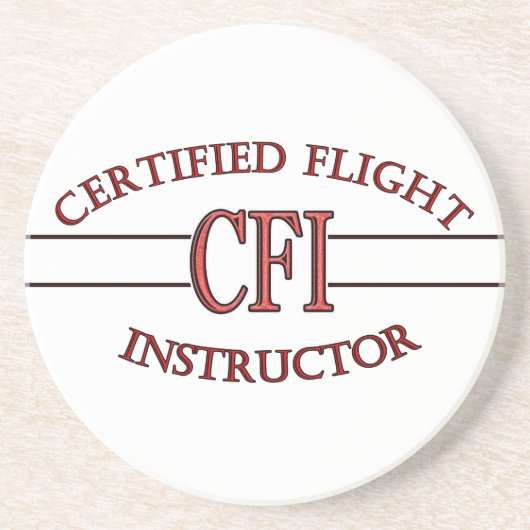 DESSOUS DE VERRE EN GRÈS INSTRUCTEUR DE VOL CERTIFIÉ LOGO ROUGE CFI (Devant)