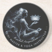 Dessous De Verre En Grès Instructeur de Yoga Méditation Lotus Pose Lumineus (Devant)