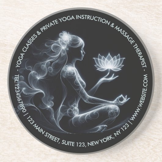 Dessous De Verre En Grès Instructeur de Yoga Méditation Lotus Pose Lumineus (Devant)