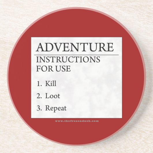Dessous De Verre En Grès Instructions d'aventure (Devant)